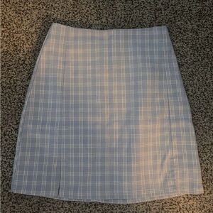 Brandy Melville Light Blue Plaid Pencil Skirt